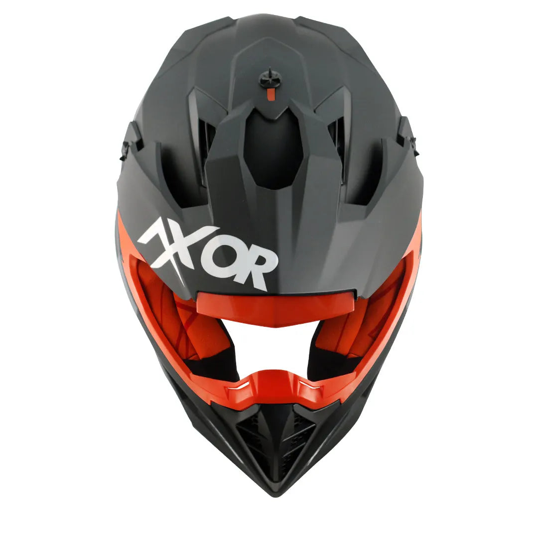 AXOR X Cross Dual Visor Sc Dull Black Orange Off Road Helmet