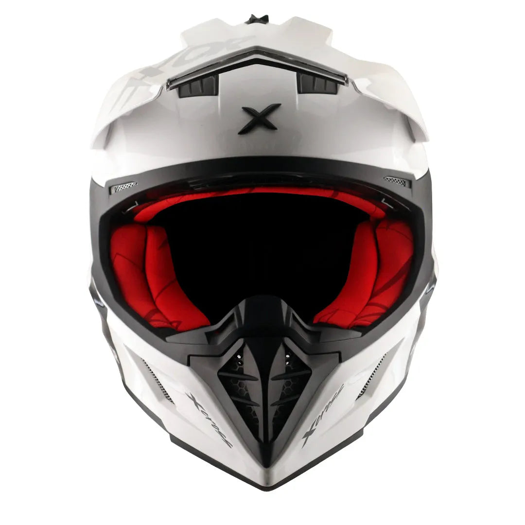 AXOR X Cross Dual Visor Sc White Red Off Road Helmet
