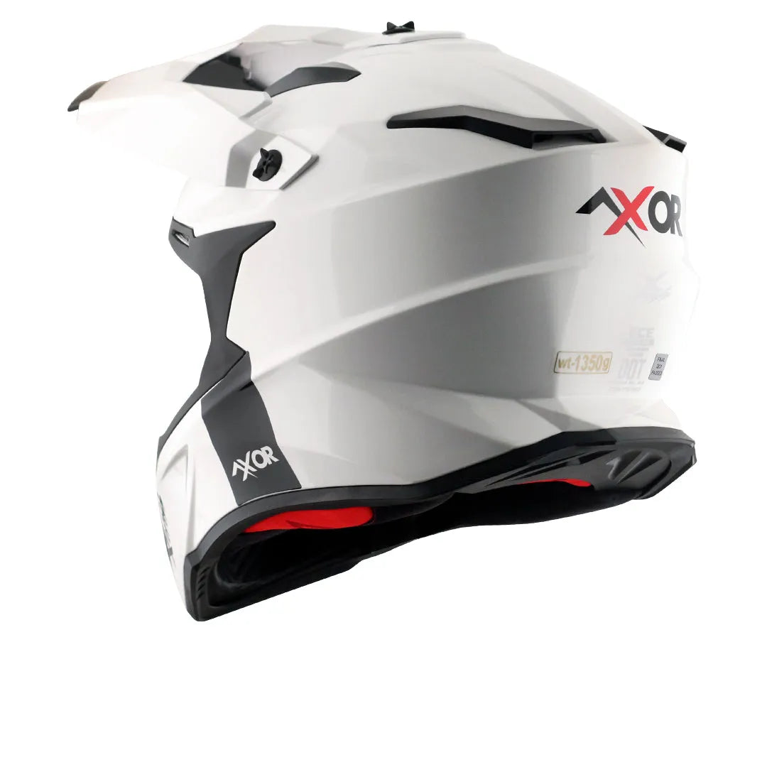 AXOR X Cross Dual Visor Sc White Red Off Road Helmet