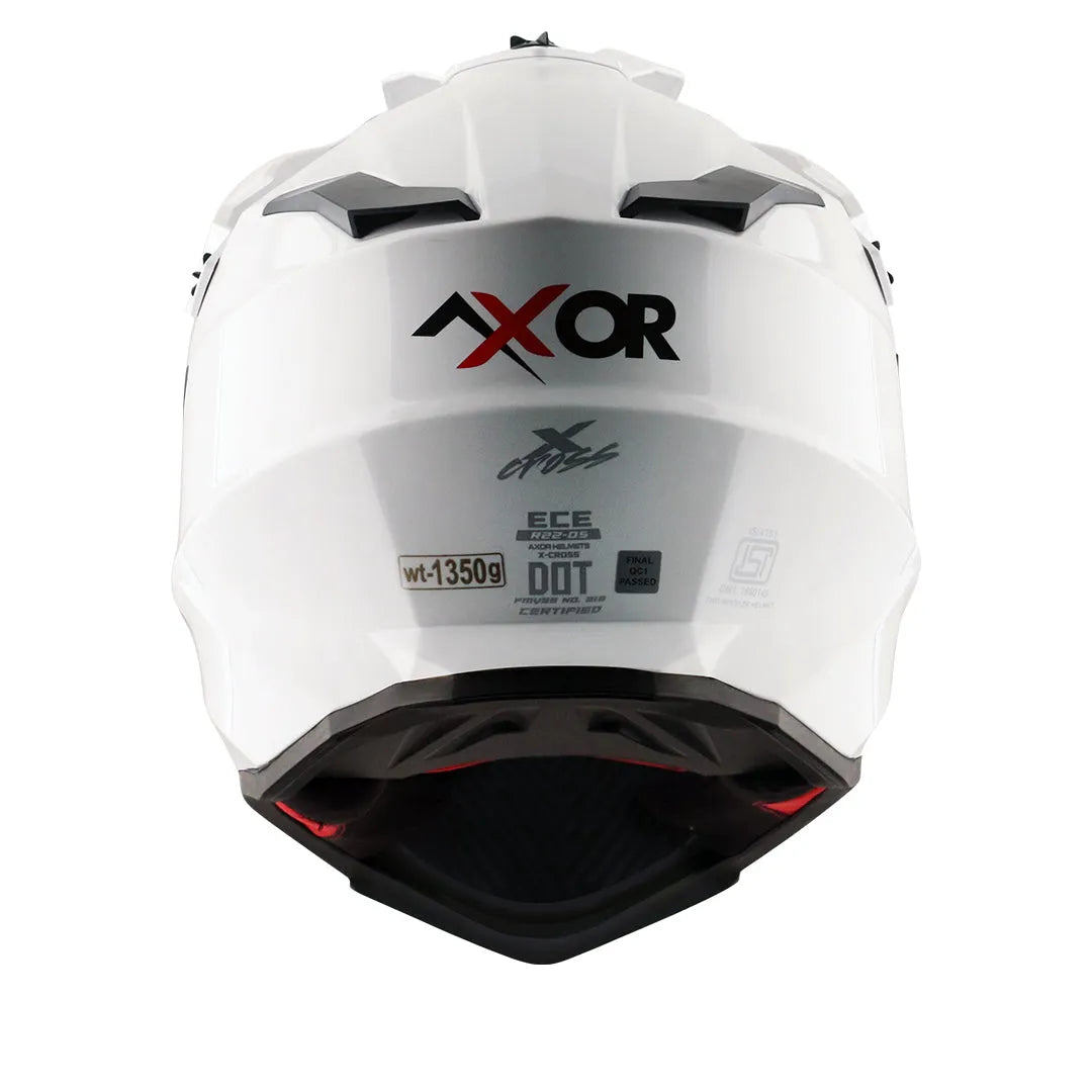AXOR X Cross Dual Visor Sc White Red Off Road Helmet