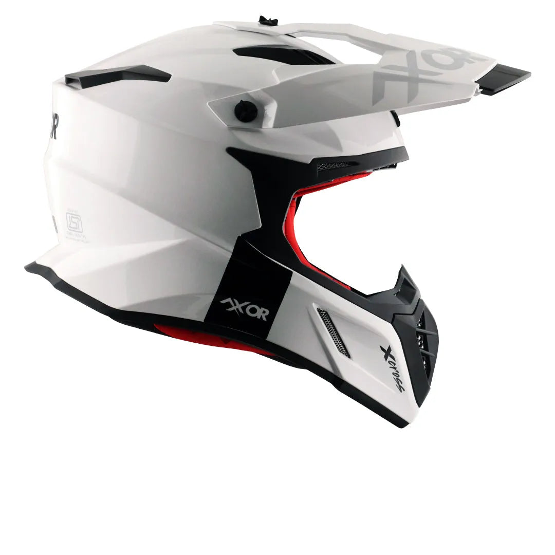 AXOR X Cross Dual Visor Sc White Red Off Road Helmet