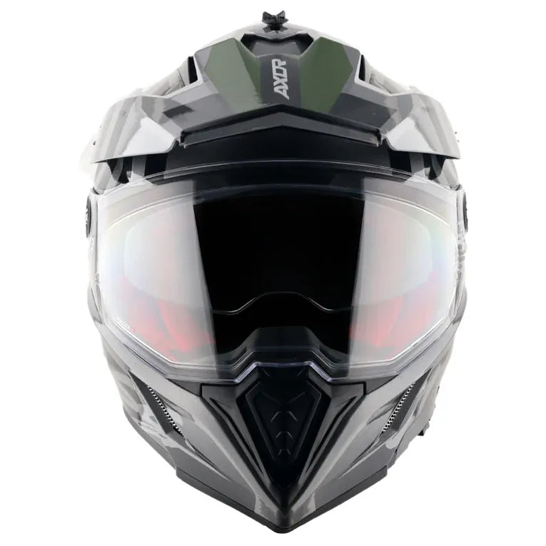 AXOR X Cross Dual Visor Orbit Athena Grey Black Full Face Helmet