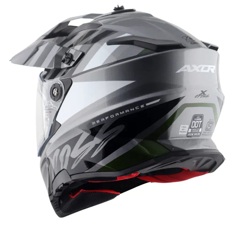 AXOR X Cross Dual Visor Orbit Athena Grey Black Full Face Helmet
