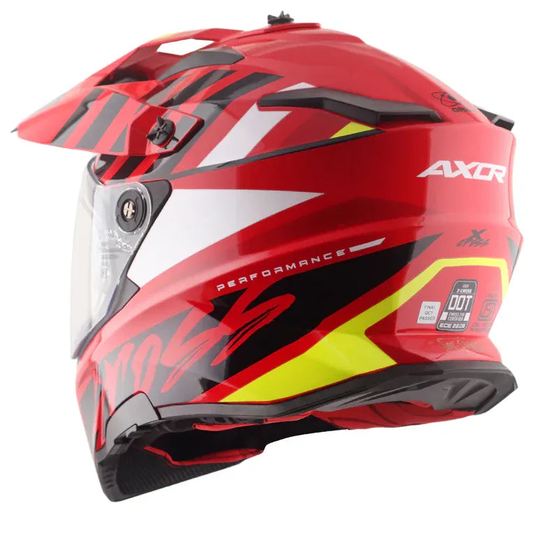 AXOR X Cross Dual Visor Orbit Red Black Full Face Helmet