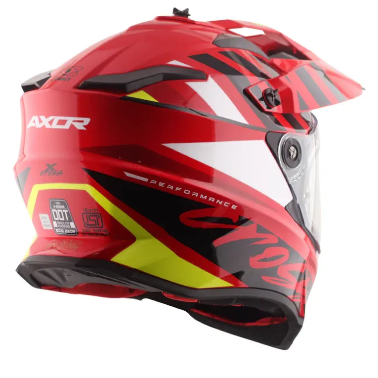 AXOR X Cross Dual Visor Orbit Red Black Full Face Helmet