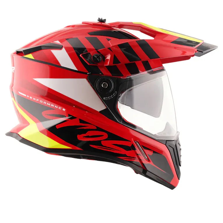 AXOR X Cross Dual Visor Orbit Red Black Full Face Helmet