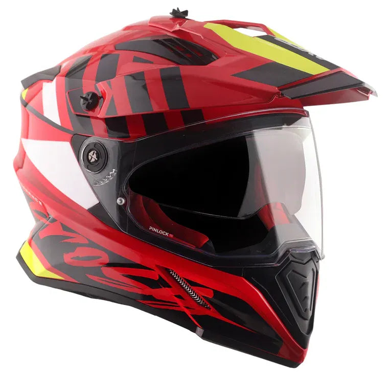 AXOR X Cross Dual Visor Orbit Red Black Full Face Helmet