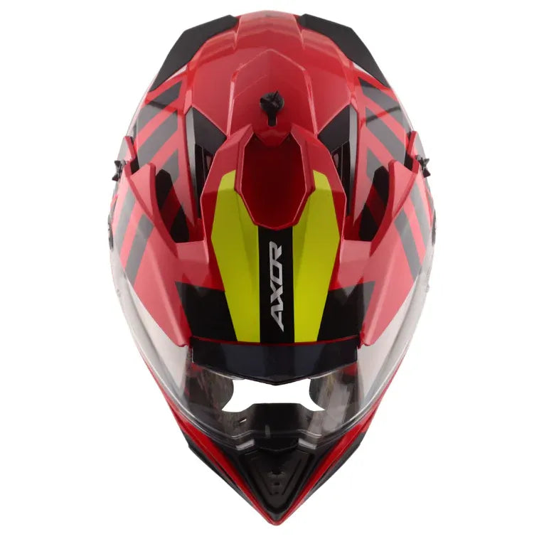 AXOR X Cross Dual Visor Orbit Red Black Full Face Helmet