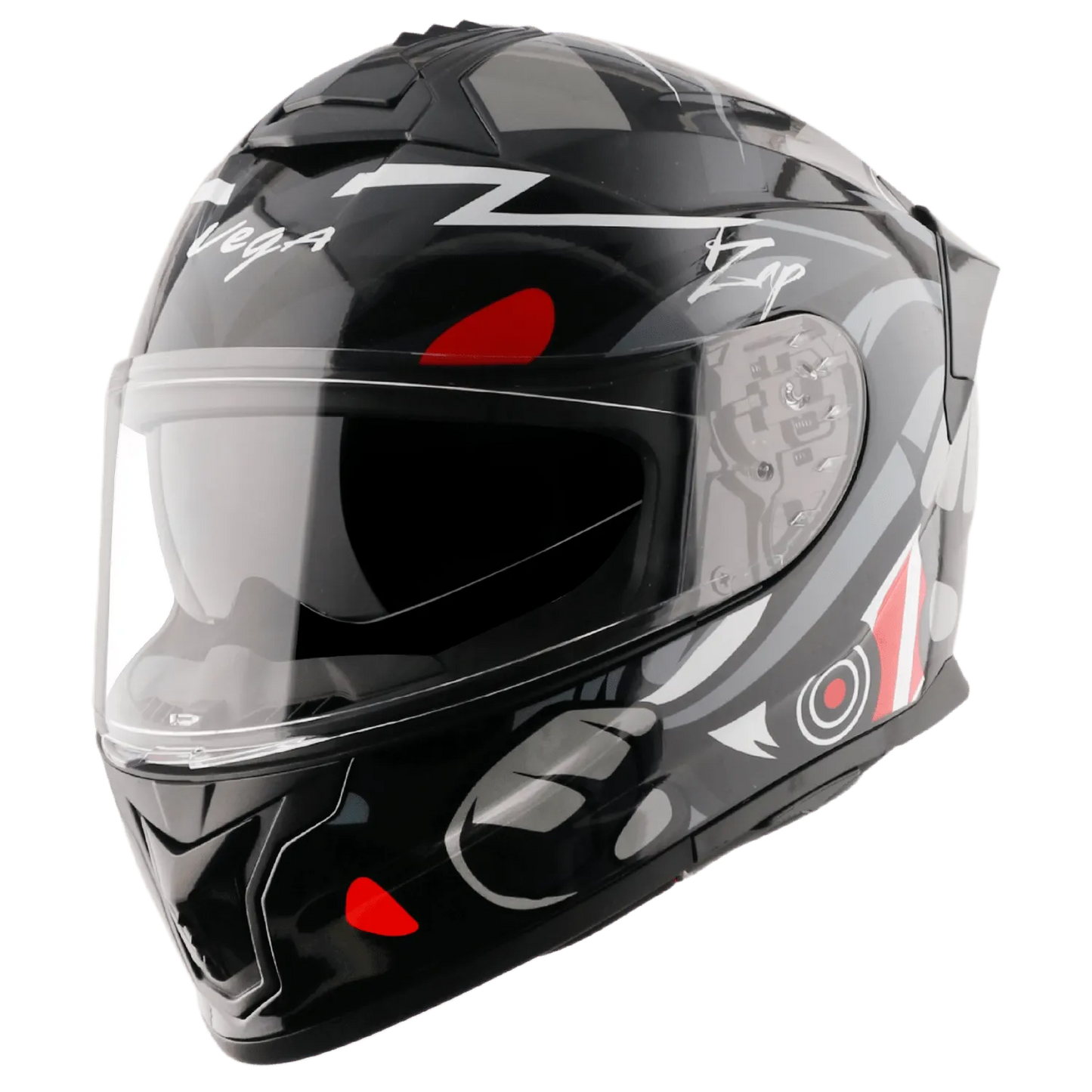 VEGA Zap Dx Dude Black Red Full Face Helmet