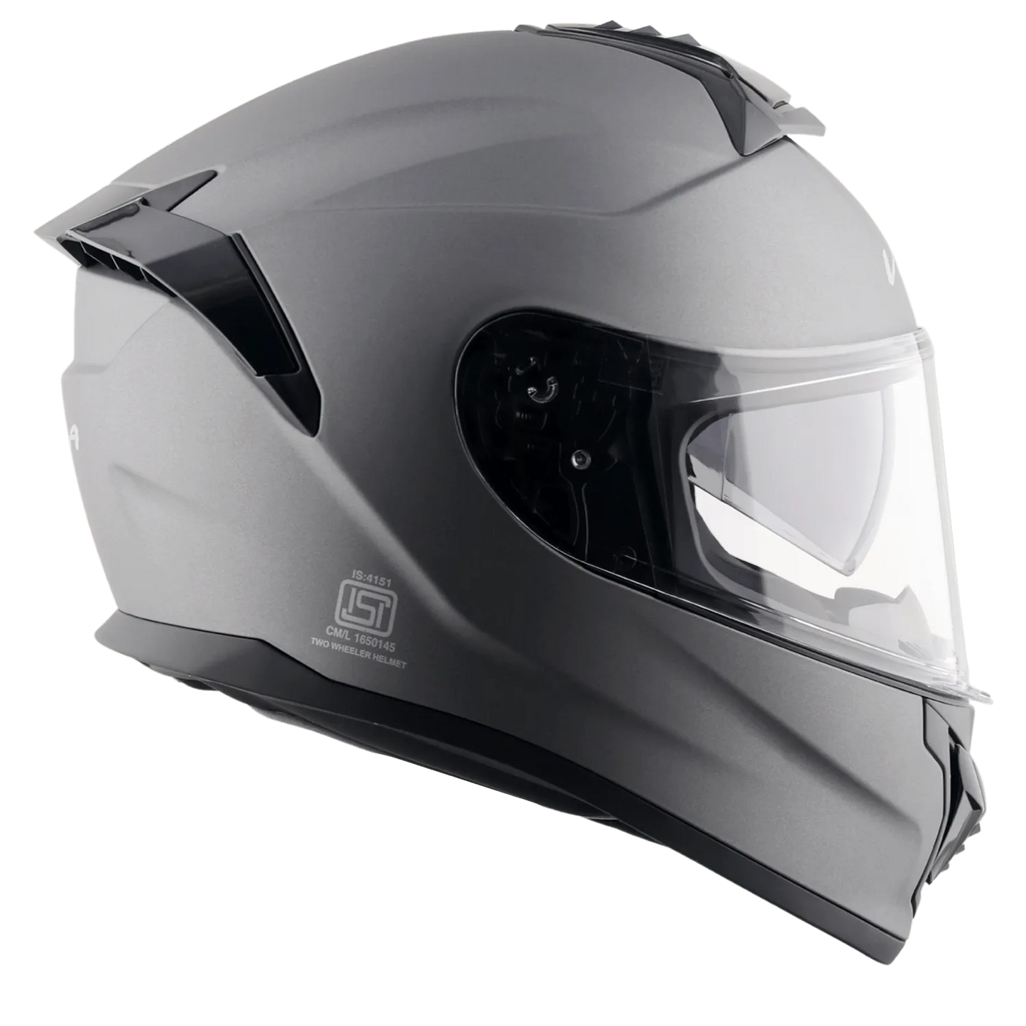 VEGA Zap Dx Solid Dull Athena Grey Full Face Helmet
