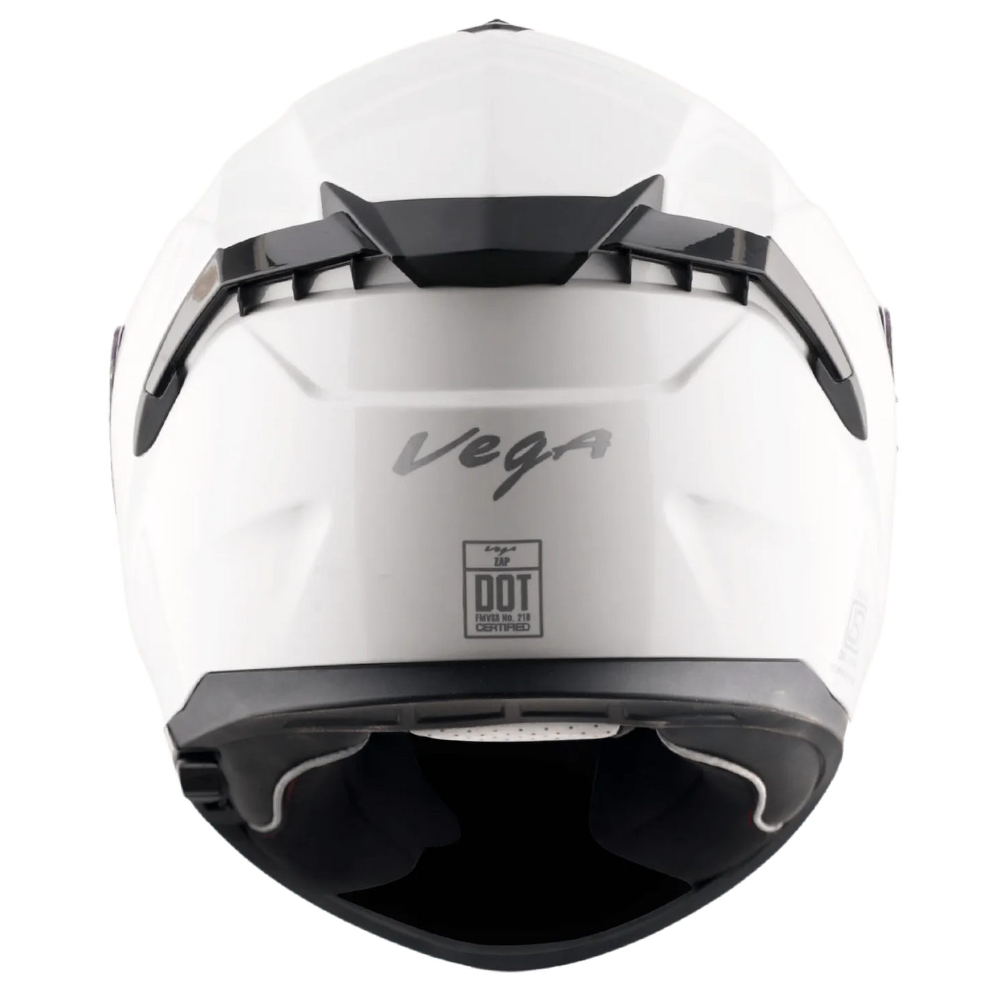 VEGA Zap Dx Solid White Full Face Helmet