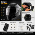 Vega Sonic + JB Racing BT08 Smart Helmet Combo — Black