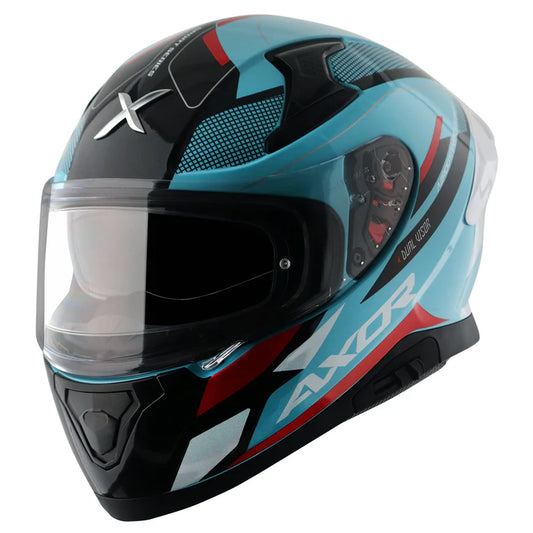 AXOR Apex Turbine Hex Blue Red Full Face Helmet