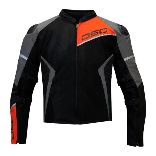 DSG Apex Air Blk Grey Red Fl Jacket Riding Gears