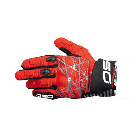 DSG Bk Wht Red Gloves Riding Gears