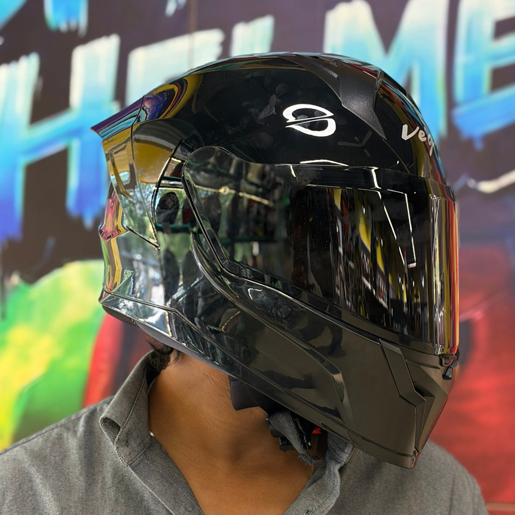 VEGA Sonic DX Black Helmet + Black Visor Combo