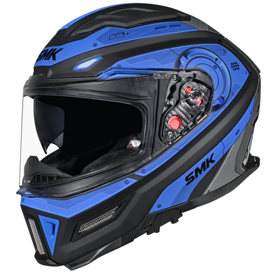 Smk Agnar Cyborg MA265 Blue Black Full Face Helmet