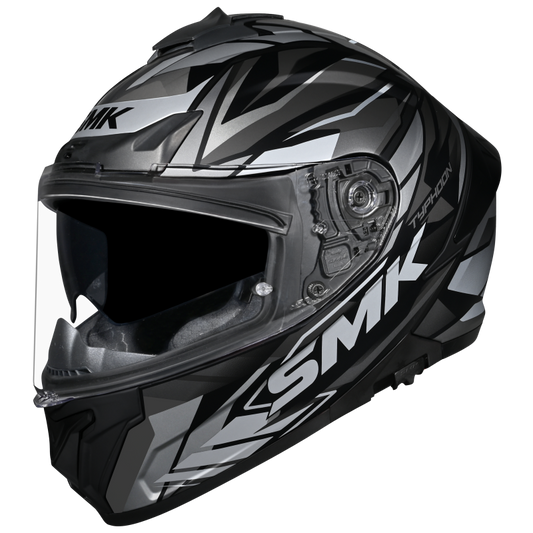 Smk Typhoon S01 Rival MA 266 Black Gray Full Face Helmet