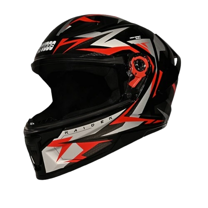 STUDDS Raider Super D1 Black N2 Red Full Face Helmet