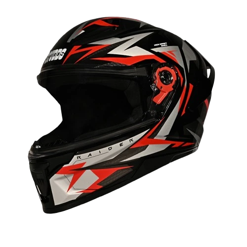 STUDDS Raider Super D1 Black N2 Red Full Face Helmet