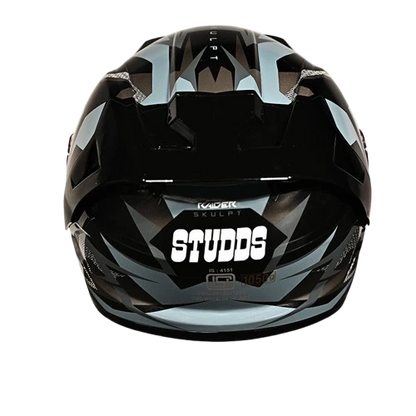 STUDDS Raider Super D1 Black N4 Grey Full Face Helmet