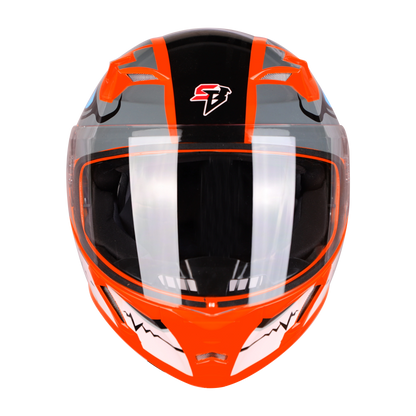 STEELBIRD Sba 21 Born Ready Fluo Red Clear Visor Full Face Helmet