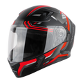 STEELBIRD Sba 21 Ulitmate Race Glossy Black Red Clear Full Face Helmet