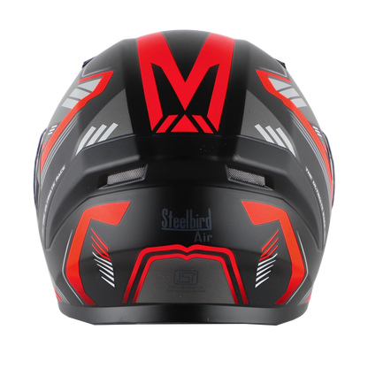 STEELBIRD Sba 21 Ulitmate Race Glossy Black Red Clear Full Face Helmet
