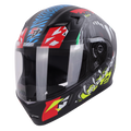 STEELBIRD Sba 21 Iss Pantha Glossy Black With Red Neon Full Face Helmet