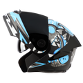 STEELBIRD Sba 8 Sharky Black Jazz Blue Flip Up Helmet