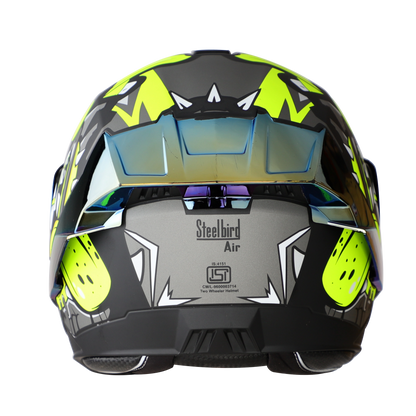 STEELBIRD Sba 8 Sharky Black Neon Flip Up Helmet