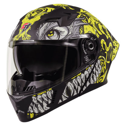 STEELBIRD Sba 20 Draco Black Neon Full Face Helmet