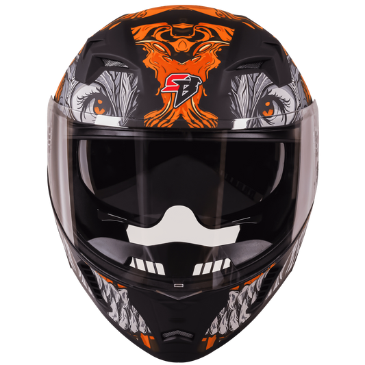 STEELBIRD Sba 20 Draco Matt Orange Flip Up Helmet