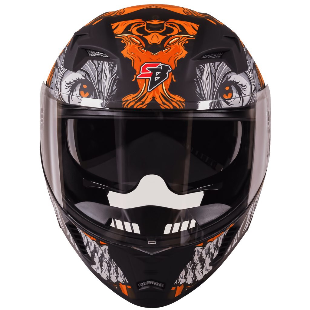 Steelbird Sba 20 Draco Matt Orange Flip Up Helmet