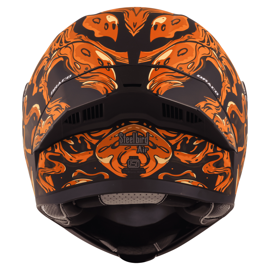 Steelbird Sba 20 Draco Matt Orange Flip Up Helmet