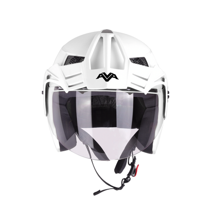 STEELBIRD Sbh 23 Ava Dashing White Half Face Helmet