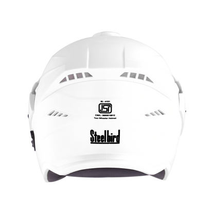 STEELBIRD Sbh 23 Ava Dashing White Half Face Helmet