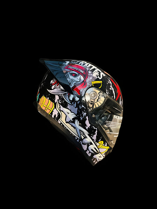 Aerostar Axter D10 Black Red Full Face Helmet