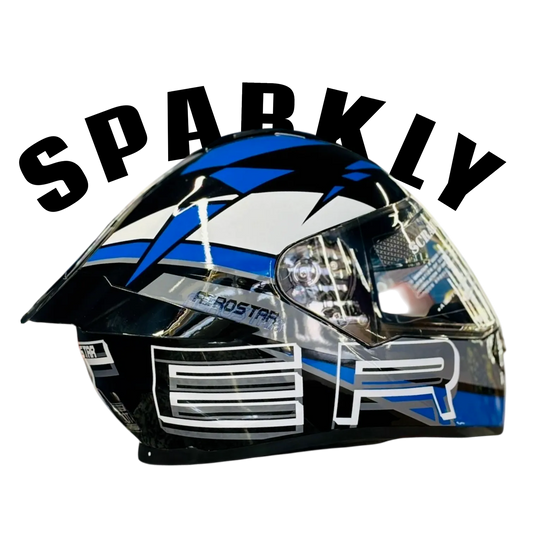Aerostar Axter D12 Black Blue Full Face Helmet