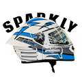 Aerostar Axter D12 White Cyan Full Face Helmet