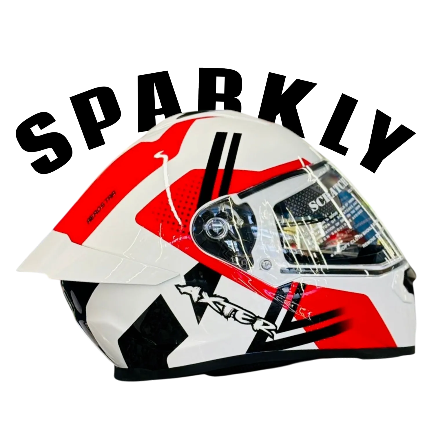 Aerostar Axter D13 White Red Full Face Helmet