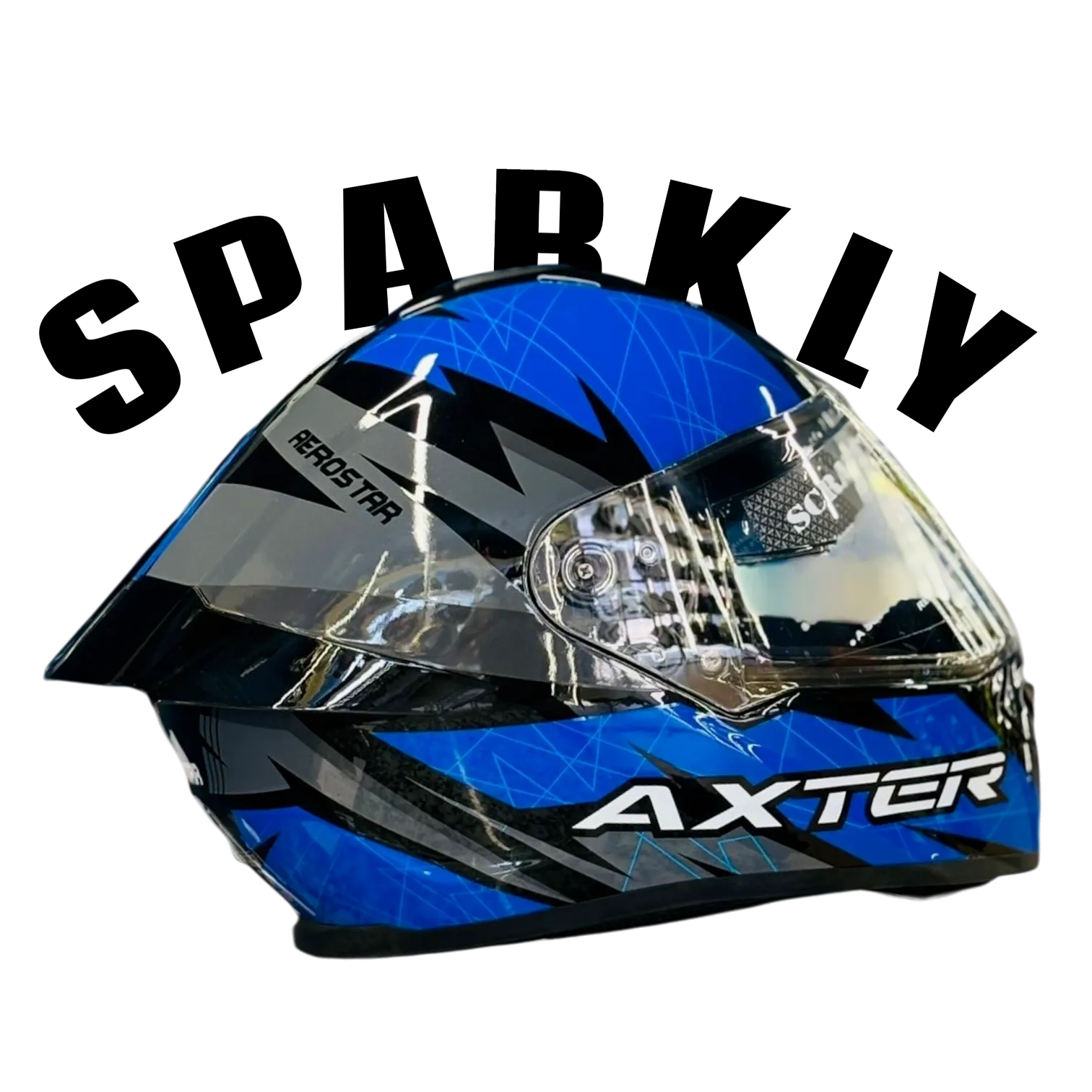Aerostar Axter D15 Black Blue Full Face Helmet