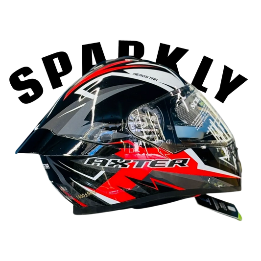 Aerostar Axter D15 Black Red Full Face Helmet