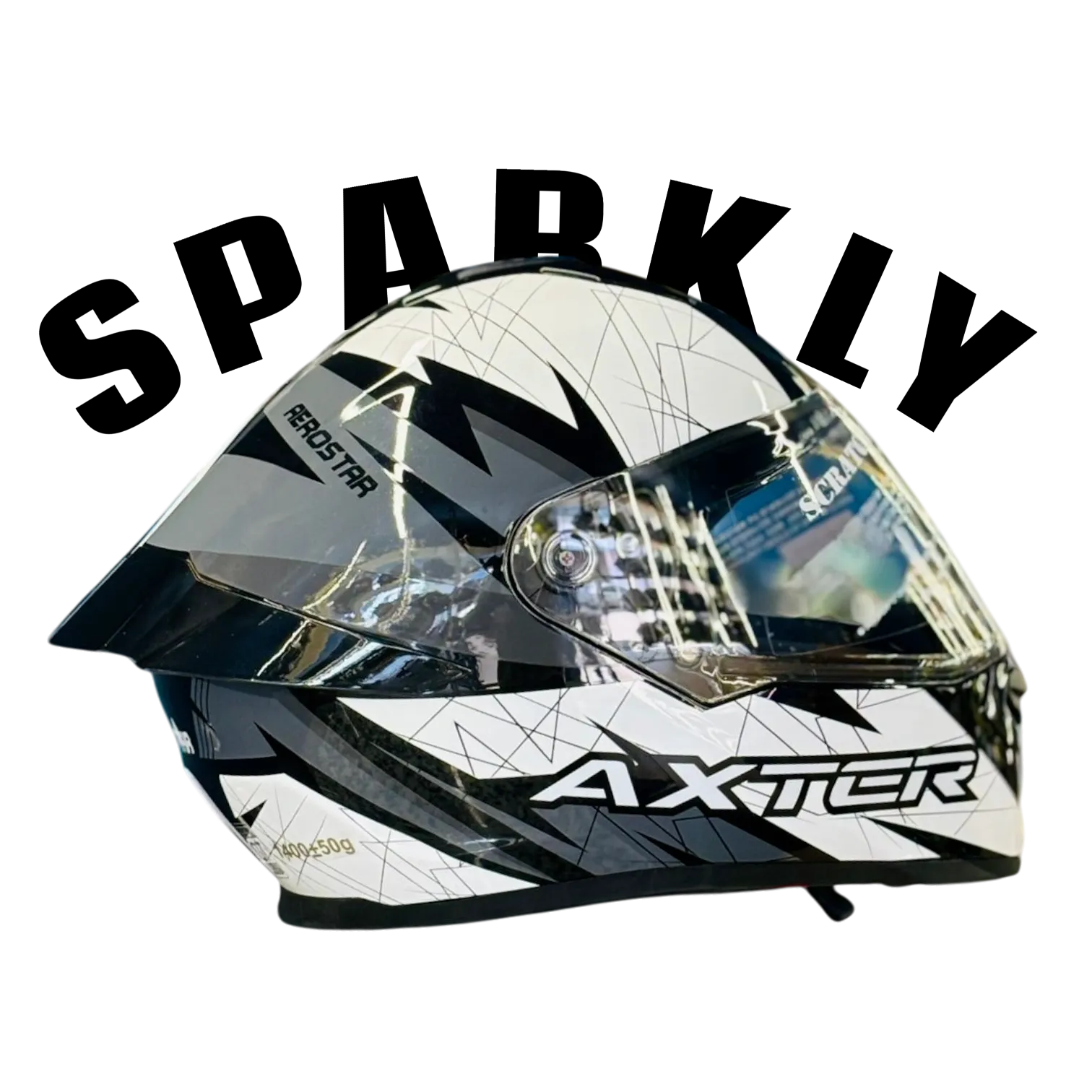 Aerostar Axter D15 White Black Full Face Helmet