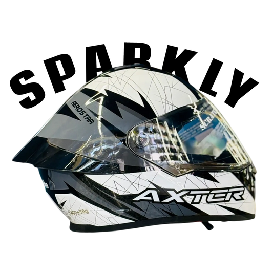 Aerostar Axter D15 White Black Full Face Helmet