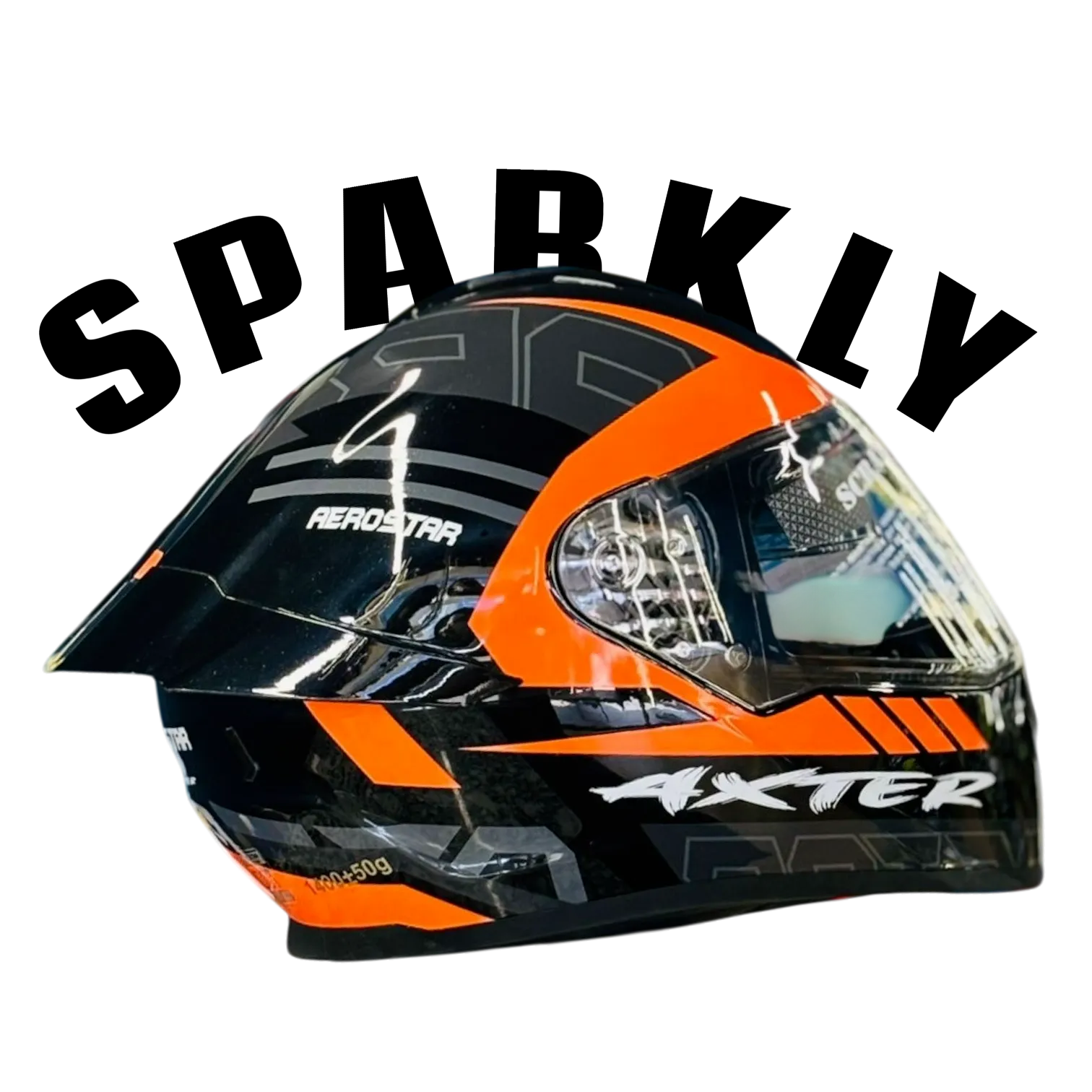 Aerostar Axter D1 Black Orange Full Face Helmet