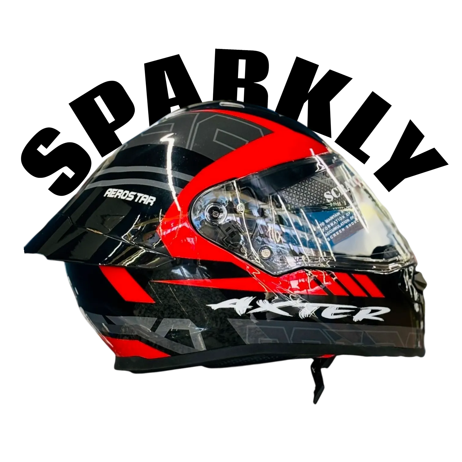 Aerostar Axter D1 Black Red Full Face Helmet