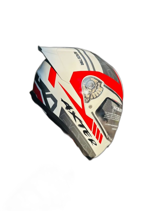 Aerostar Axter D1 White Red Full Face Helmet