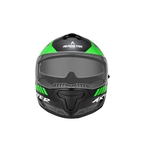 Aerostar Axter D1Black Green Full Face Helmet