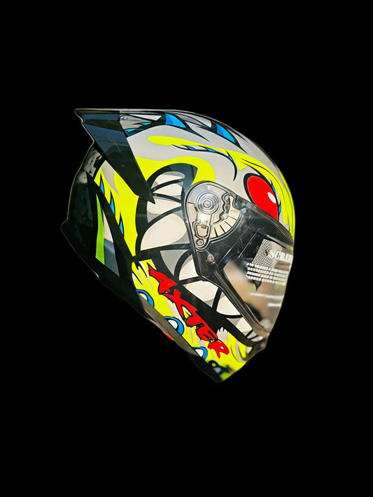 Aerostar Axter D2 Flu Yellow Green Full Face Helmet